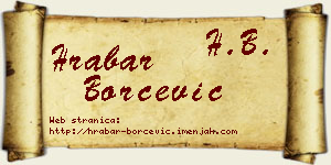 Hrabar Borčević vizit kartica